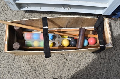 Lot 466 - A vintage croquet set, apparently un-named in...