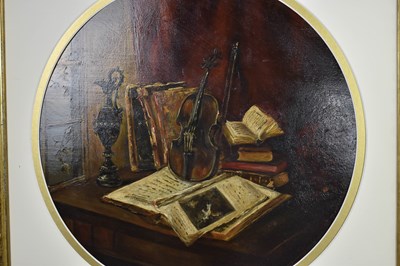 Lot 79 - A 19th century style roundel oil on board...