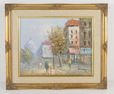 Lot 347 - Burnett (20th century) oil on board depicting...