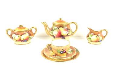 Lot 31 - A Coalport handpainted miniature tea set,...