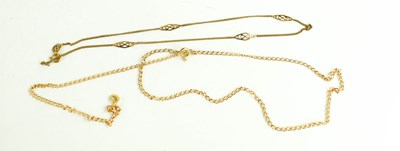 Lot 284 - A 9ct gold fine link necklace chain and...