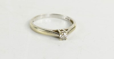 Lot 108 - A 9ct white gold and diamond solitaire ring,...