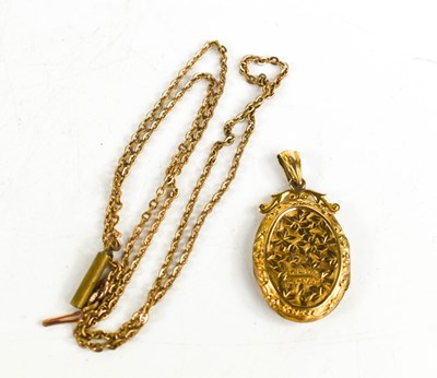 Lot 103 - A 9ct gold pendant locket, 3.49g, with a...