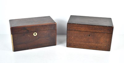 Lot 215 - Two 19th century tea caddies, one...