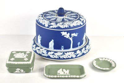 Lot 112 - A large Jasperware style cheese dome and...