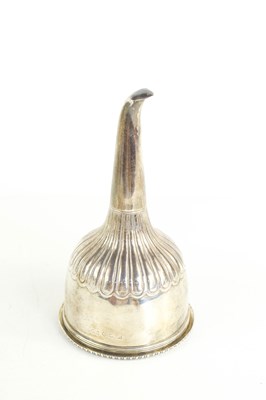 Lot 421 - A George III silver wine funnel, the pierced...