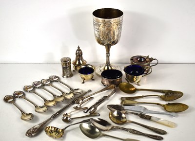 Lot 356 - A group of silver items, including a cruet set,...