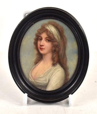 Lot 365 - A 19th century portrait miniature of a young...