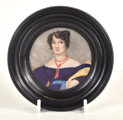 Lot 370 - A Georgian miniature portrait of a young woman...