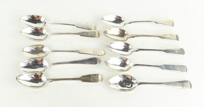 Lot 384 - A group of Georgian silver teaspoons, mostly...