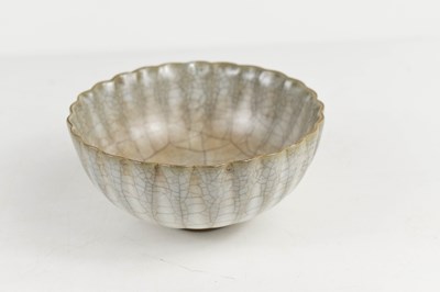 Lot 55 - A Chinese white celadon lotus bowl, early 20th...