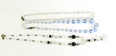 Lot 287 - Three cut glass / crystal necklaces, one 1920s...