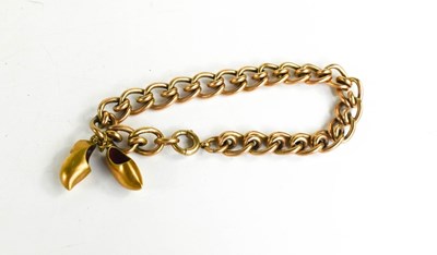 Lot 213 - A 9ct gold chain link bracelet, double twist...