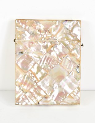 Lot 179 - A 19th century mother of pearl card case, of...