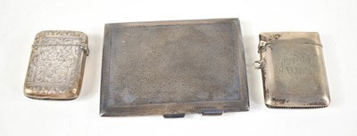 Lot 218 - A silver 19th century card case, with machine...