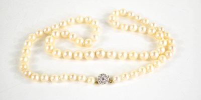 Lot 57 - An antique cultured pearl necklace with 9ct...