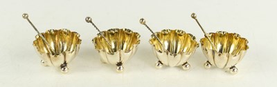 Lot 353 - Two pairs of matching Victorian silver salts,...