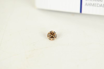 Lot 340 - A brilliant cut deep brown diamond, 0.60ct,...