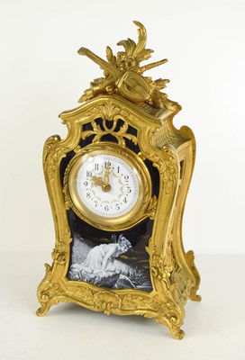 Lot 284 - A Belle Epoque ormulu mounted mantle clock,...