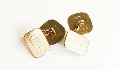 Lot 232 - A pair of 9ct gold cufflinks, 3.7g