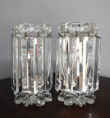 Lot 53 - A pair of glass lustres, early 20th century,...