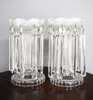 Lot 72 - A pair of glass lustres, early 20th century,...