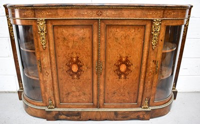 Lot 462 - A Victorian walnut credenza with gilt metal...