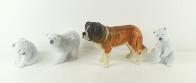 Lot 103 - A group of three Lladro Polar Bear figures...