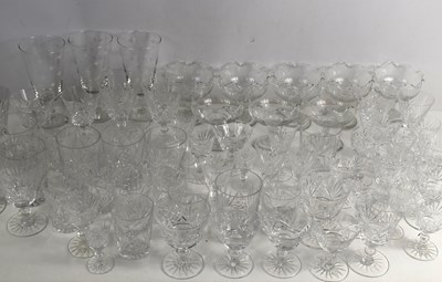 Lot 101 - A quantity of crystal glass drinking glasses...