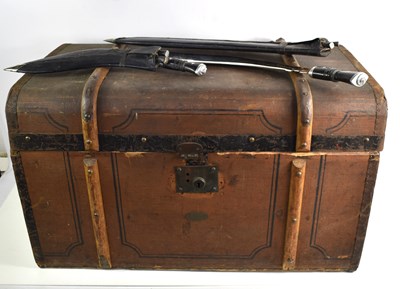 Lot 247 - A antique Perry & Co leather clad travelling...