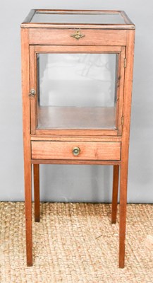 Lot 428 - A Georgian mahogany glazed cabinet, the top...