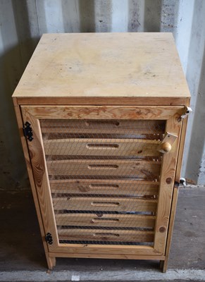 Lot 433 - A modern pine food / apple cupboard composed...