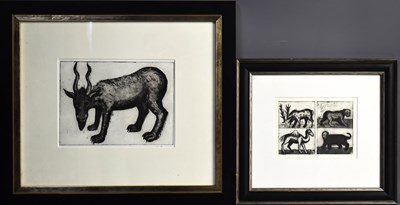 Lot 49 - Two etchings depicting animals / mythical...