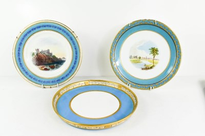 Lot 13 - Two fine porcelain plates, one depicting...