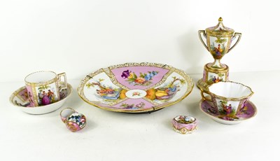 Lot 43 - A selection of porcelain, painted with figures...