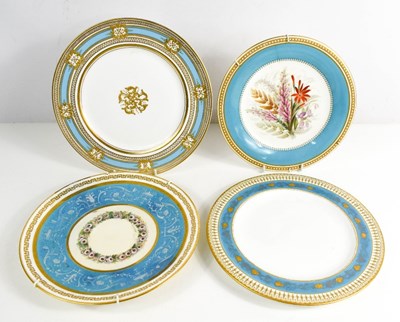 Lot 18 - Four 19th century and later porcelain plates...