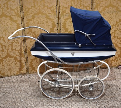 Lot 400 - A vintage Pedigree pram in blue, 103cm long.