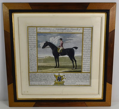 Lot 354 - An 18th century mezzotint of race horse...