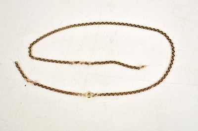 Lot 176 - A 9ct gold flat link necklace, a/f, 7.7g.