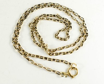 Lot 177 - A 9ct gold oval link chain necklace, with a...