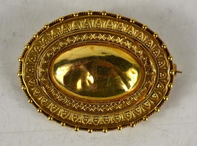 Lot 87 - A Victorian mourning brooch, of oval form with...