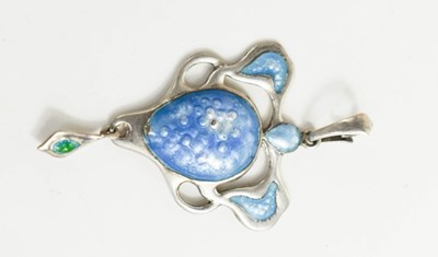 Lot 38 - An Art Nouveau silver and enamel pendant, 5cm...