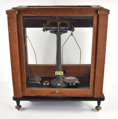 Lot 182 - A cased set of precision laboratory scales...