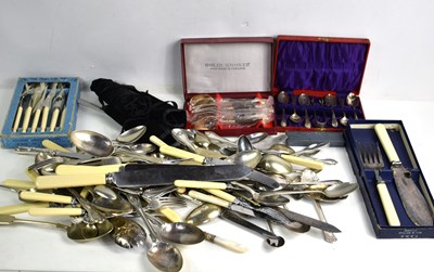 Lot 205 - A quantity of silverplated flatware to include...