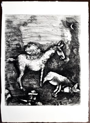 Lot 12 - Marc Chagall (1887-1985): Donkeys, engraving,...