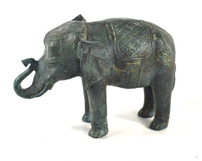 Lot 286 - A bronze sculpture of an elephant, the body...