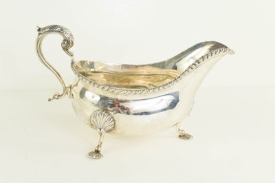 Lot 427 - A silver Georgian sauce boat, London,...