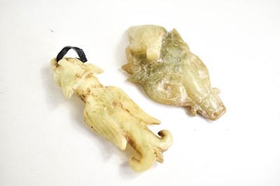 Lot 27 - Two Chinese jade pendant carvings, in the form...