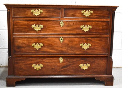 Lot 487 - A Georgian mahogany chest of drawers, with two...