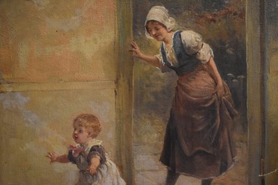 Lot 491 - Alexander Rosell (1859-1922): Dutch interior...